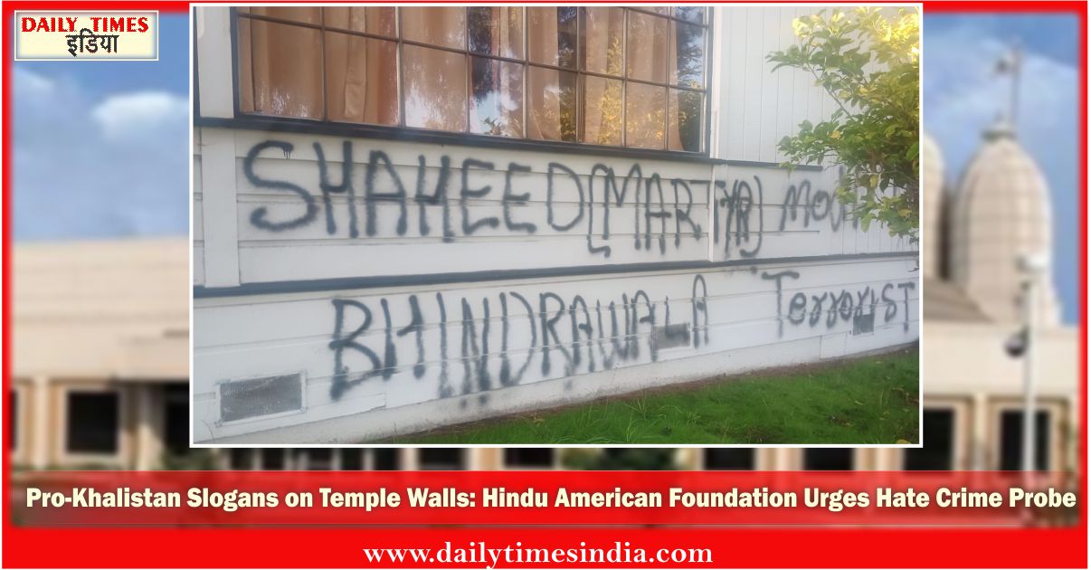 United States strongly condemns Anti-India slogans on California Temple, promises thorough investigation